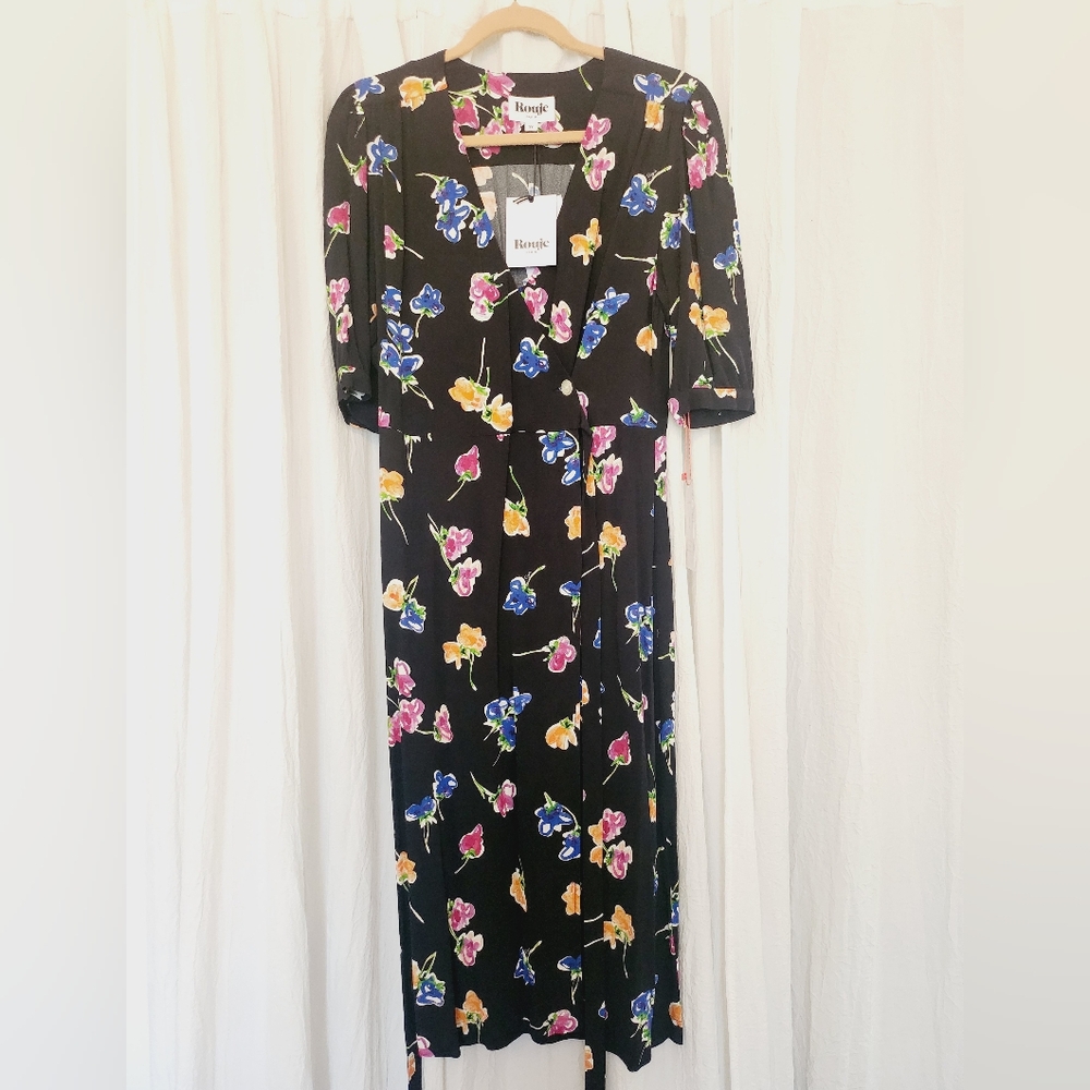Rouje Caitlin Midi Wrap Dress FR 38 - Picture 9 of 16